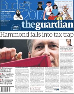 Guardian Front Page (Budget 2017)